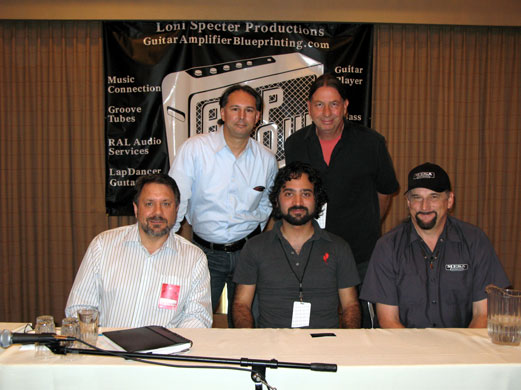Bass Tone Wizards Ron Morreno(G&L), Arthur Barrow (Zappa), Val King (King Amplification), Jonathan Herrera (Bass Player Magazine), Rich Longacre (Mesa Boogie)
